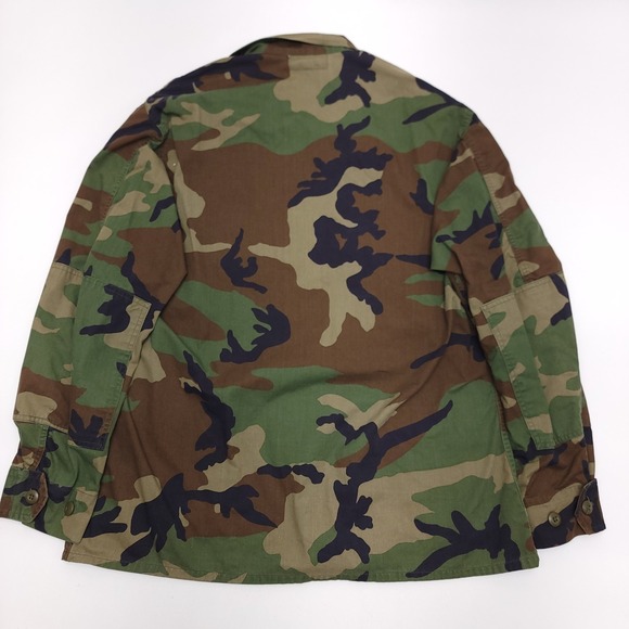 Vintage US Army Coat Shirt Large Green Combat Woodland Camo - Picture 3 of 7